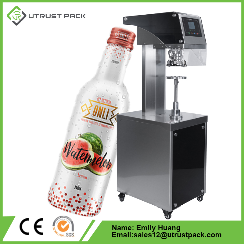 2023 أحدث آلة سدادة المشروبات المعلبة آلة ختم الزجاجات البلاستيكية شبه الأوتوماتيكية للعصير