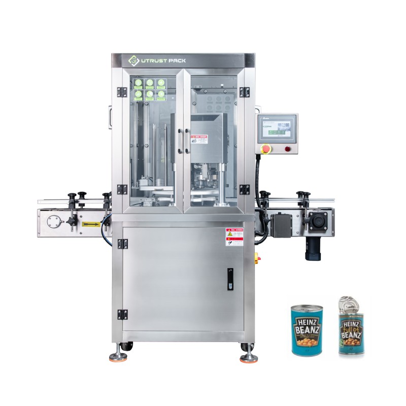 Factory Price Automatic PLC Control Aluminium Tin Can Pet Food Beverage closing Machine